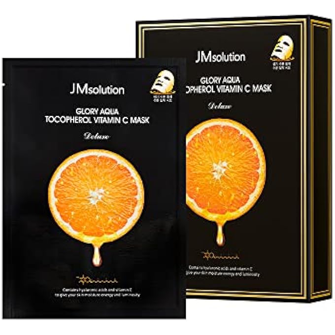 JMsolution GLORY AQUA TOCOPHEROL VITAMIN C MASK -HYALURONIC ACIDS-VITAMINE C, E -MOISTURE HYDRATING ELASTICITY CARE SKIN VITALITY FOR ALL SKIN TYPE - Image 1